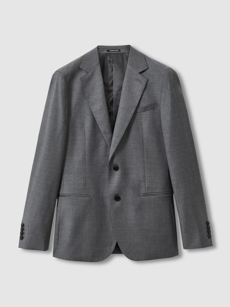 Grijs - Reiss Aspire Slim-Fit Single Breasted Wool Suit Jacket - Image 2 of 11