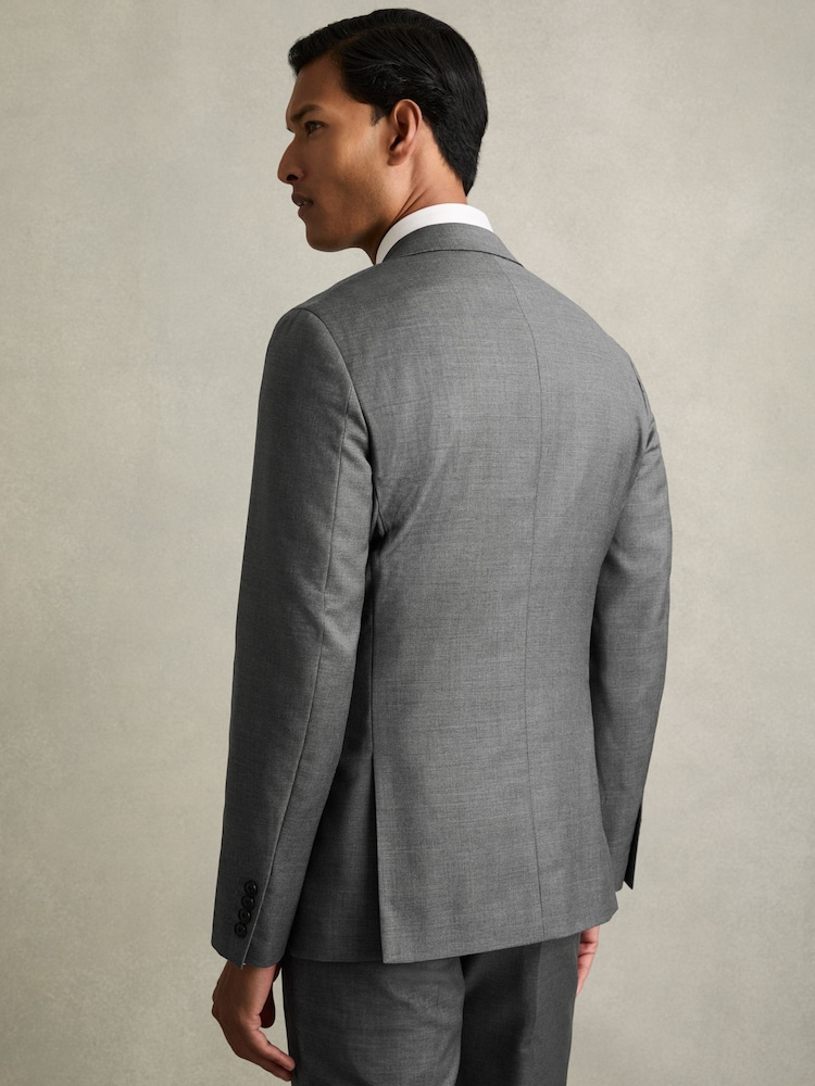 Grijs - Reiss Aspire Slim-Fit Single Breasted Wool Suit Jacket - Image 6 of 11