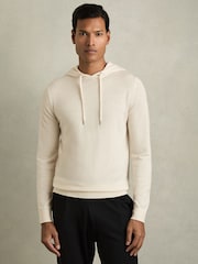 Reiss Snow White Holland Merino Wool Drawstring Hoodie - Image 1 of 6