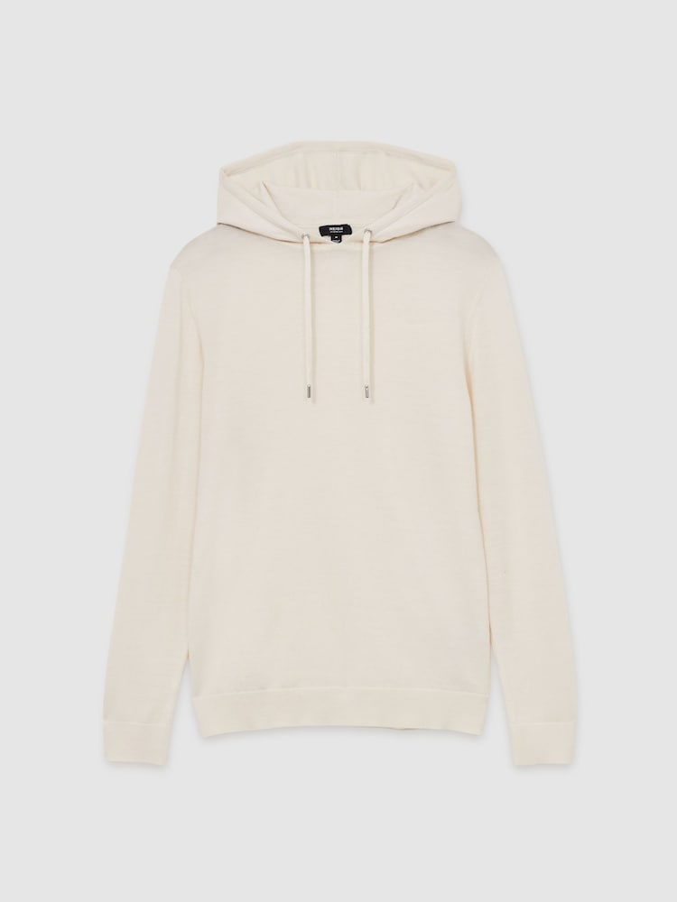 Reiss Snow White Holland Merino Wool Drawstring Hoodie - Image 2 of 6