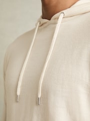 Reiss Snow White Holland Merino Wool Drawstring Hoodie - Image 3 of 6