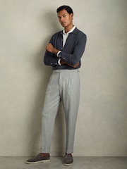 Reiss Blackened Blue Forbes Merino Wool Button-Through Cardigan - Image 5 of 6