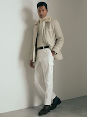 Reiss White Lato Atelier Cotton-Moleskin Cargo Trousers - Image 1 of 6