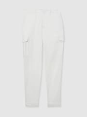 Reiss White Lato Atelier Cotton-Moleskin Cargo Trousers - Image 2 of 6