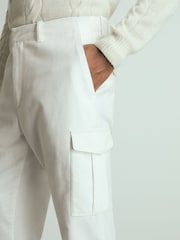 Reiss White Lato Atelier Cotton-Moleskin Cargo Trousers - Image 4 of 6
