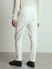 Reiss White Lato Atelier Cotton-Moleskin Cargo Trousers - Image 5 of 6