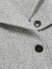 Reiss Black/White Alba Petite Wool-Blend Double-Breasted Check Trench Coat - Image 7 of 8