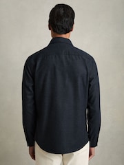 Reiss Navy Crawford Twin-Pocket Button-Through Overshirt - Image 5 of 6