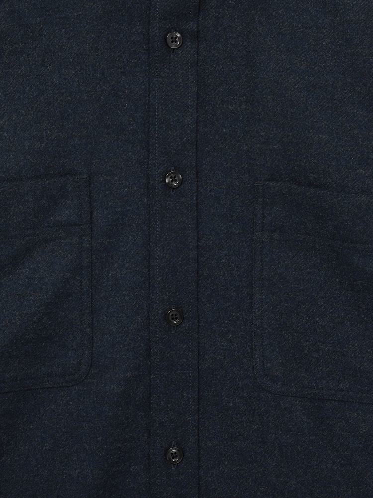 Reiss Navy Crawford Twin-Pocket Button-Through Overshirt - Image 6 of 6 Reiss Navy Crawford Twin-Pocket Button-Through Overshirt - Image 6 of 6