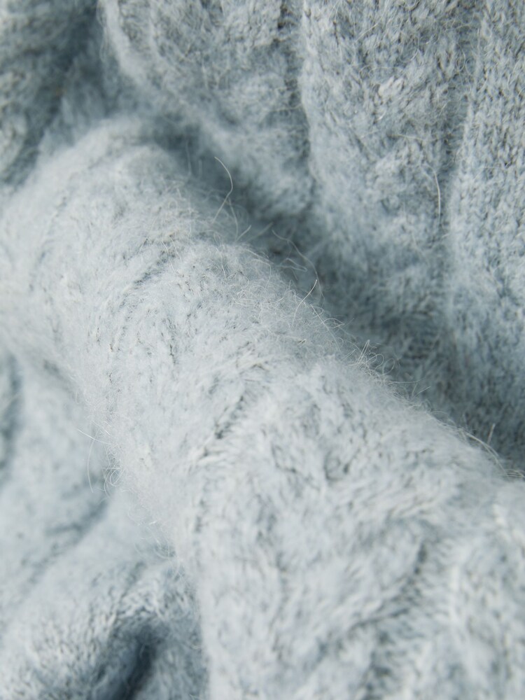 Reiss Soft Blue Minsk Cabled Jumper with Wool and Alpaca - Image 6 of 6