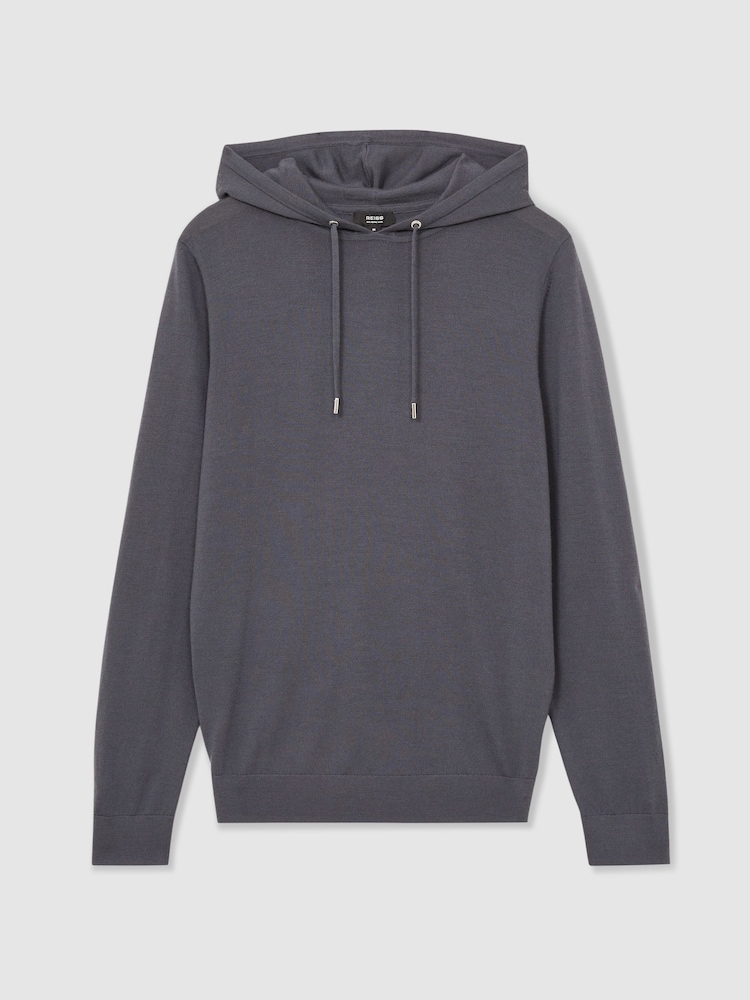 Sudadera con capucha de lana de merino con cordón ajustable Holland de Reiss - Imagen 2 de 6
