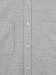 Reiss Soft Grey Melange Crawford Twin-Pocket Button-Through Overshirt - Image 7 of 7