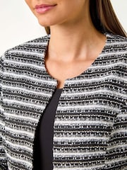 Roman Black Stripe Shimmer Boucle Jacket - Image 5 of 5