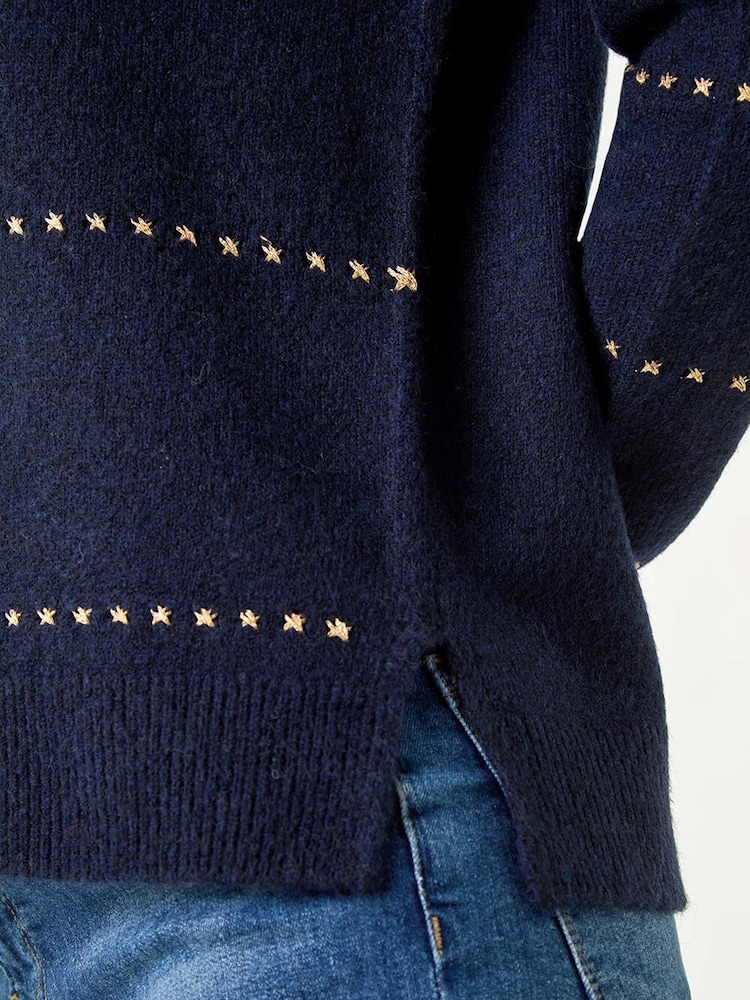 Roman Blue Shimmer Detail Knit Jumper - Image 5 of 5