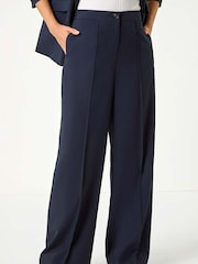 Roman Blue Relaxed Fit Wide Leg Trousers - Image 1 of 5