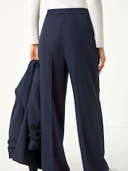 Roman Blue Relaxed Fit Wide Leg Trousers - Image 2 of 5