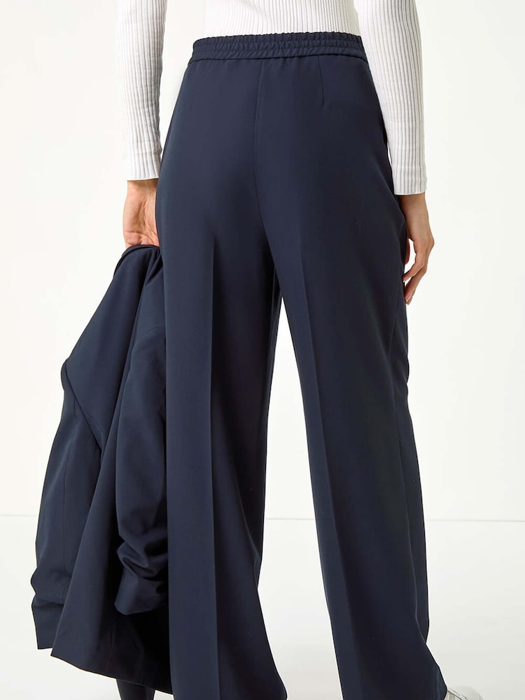 Roman Blue Relaxed Fit Wide Leg Trousers - Image 2 of 5