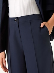 Roman Blue Relaxed Fit Wide Leg Trousers - Image 5 of 5