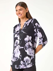 Blusa Roman com estampa Floral e decote entalhado - Imagem 1 de 6