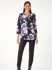 Blusa Roman com estampa Floral e decote entalhado - Imagem 5 de 6