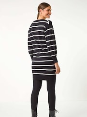 Roman Black Stripe Print Knitted Jumper Dress - Image 2 of 5