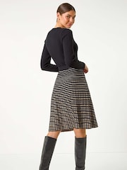 Roman Black Check Print Belted Jumper Dress - Image 2 of 5