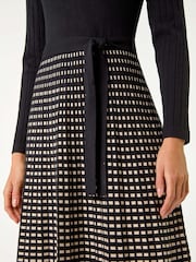 Roman Black Check Print Belted Jumper Dress - Image 5 of 5