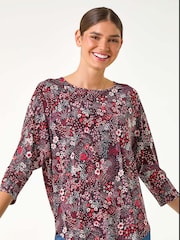 Roman Blusa floral texturizada  Stretch - Imagem 1 de 6