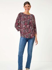 Roman Blusa floral texturizada  Stretch - Imagem 4 de 6