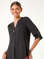 Roman Black Heart Button Detail Shirt - Image 1 of 5