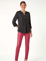 Roman Black Heart Button Detail Shirt - Image 3 of 5
