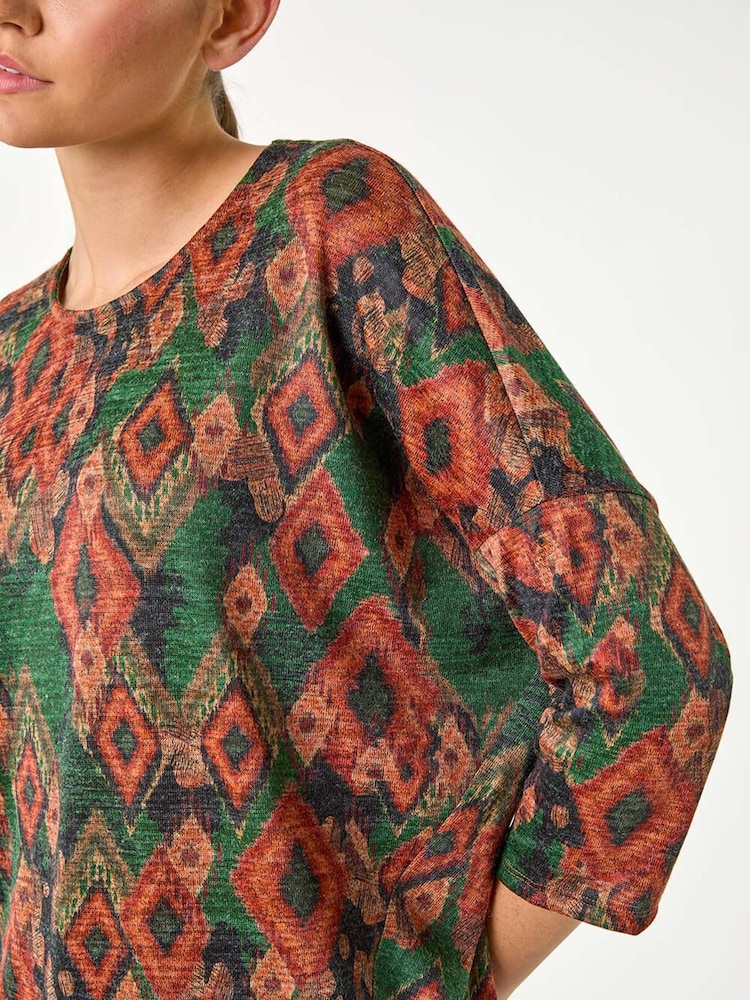 Blusa com estampa abstrata romana - Imagem 5 de 5