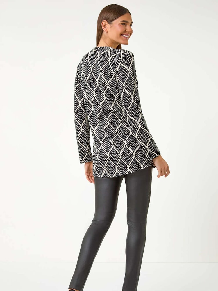 Roman White/Black Abstract Geo Print Blouse - Image 2 of 5