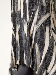 Roman Natural Brush Print Hanky Hem Stretch Tunic Top - Image 5 of 5