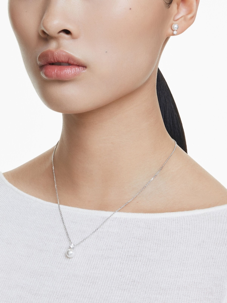 Swarovski Matrix com pérolas de cristal e lapidação redonda banhadas a ródio Jewellery Set - Imagem 7 de 7