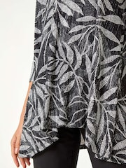 Roman – asymmetrisches Tunika-Oberteil mit Blätterprint und Stretchanteil - Bild 5 von 5