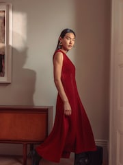 Jigsaw Red Sleeveless Stitched Dress - Image 2 of 8