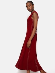 Jigsaw Red Sleeveless Stitched Dress - Image 3 of 8