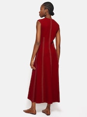 Jigsaw Red Sleeveless Stitched Dress - Image 6 of 8
