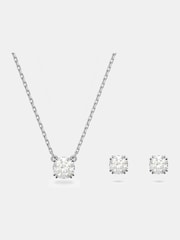 Swarovski White Round Cut Rhodium Plated Constella Set - Image 1 of 7
