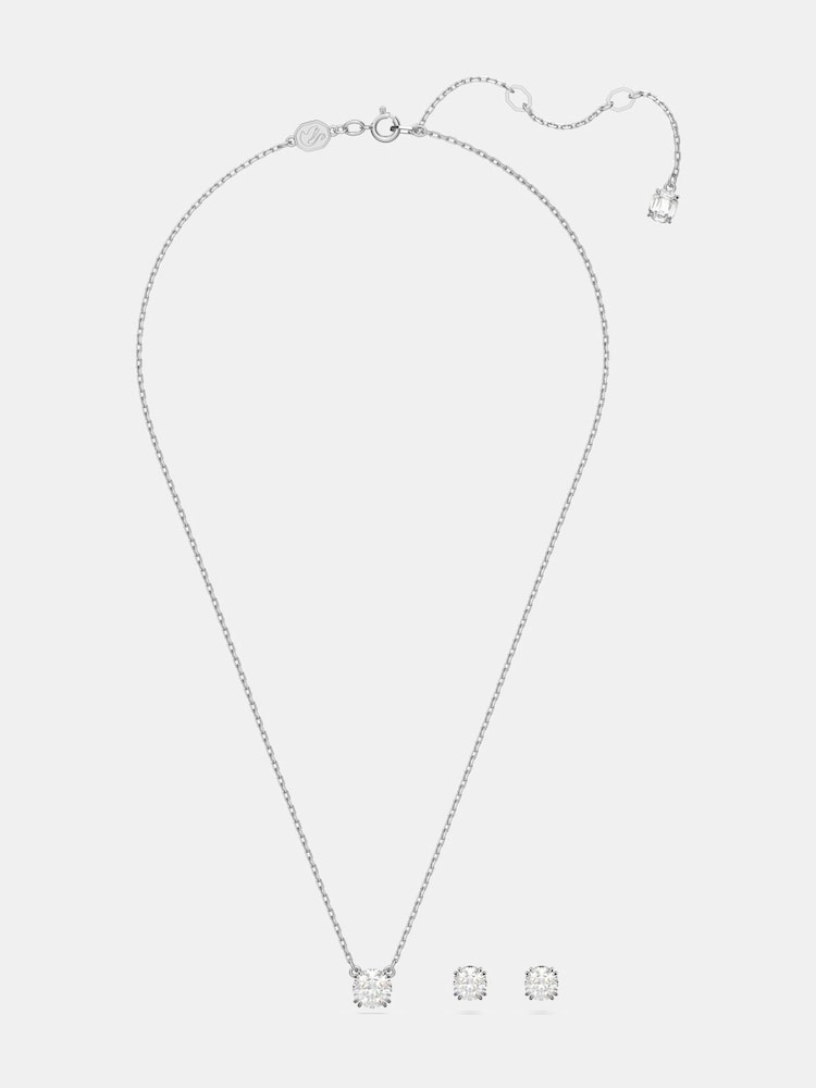 Swarovski White Round Cut Rhodium Plated Constella Set - Image 2 of 7