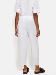 Jigsaw White Broderie Cropped 100% Cotton Trousers - Image 2 of 6