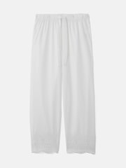 Jigsaw White Broderie Cropped 100% Cotton Trousers - Image 5 of 6