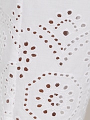 Jigsaw White Broderie Cropped 100% Cotton Trousers - Image 6 of 6