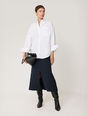 Jigsaw Blue Cotton Blend Knitted Skirt - Image 6 of 6
