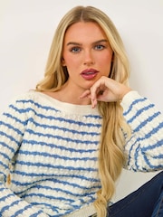 Roman White Petite Stripe Metallic Knit Jumper - Image 1 of 5