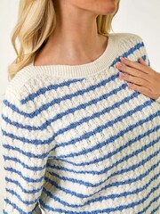 Roman White Petite Stripe Metallic Knit Jumper - Image 5 of 5