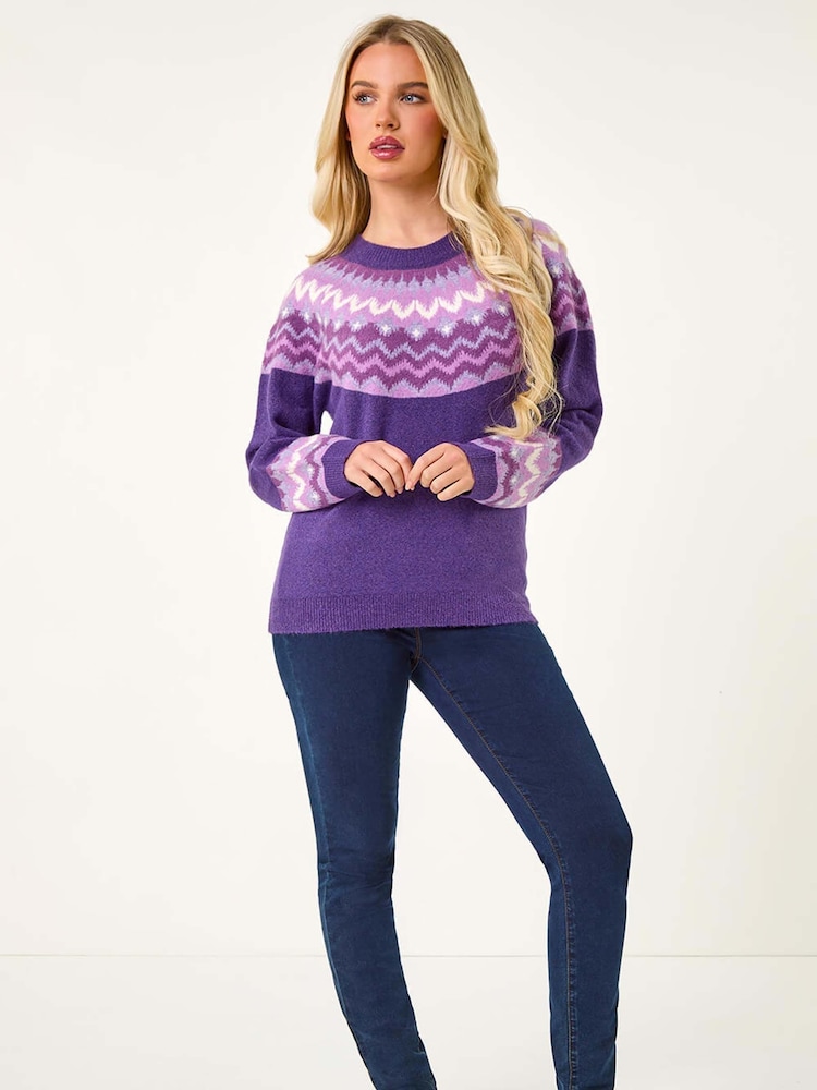Roman Purple Petite Detail Knit Jumper - Image 1 of 5