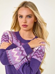 Roman Purple Petite Detail Knit Jumper - Image 2 of 5