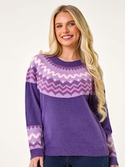 Roman Purple Petite Detail Knit Jumper - Image 4 of 5